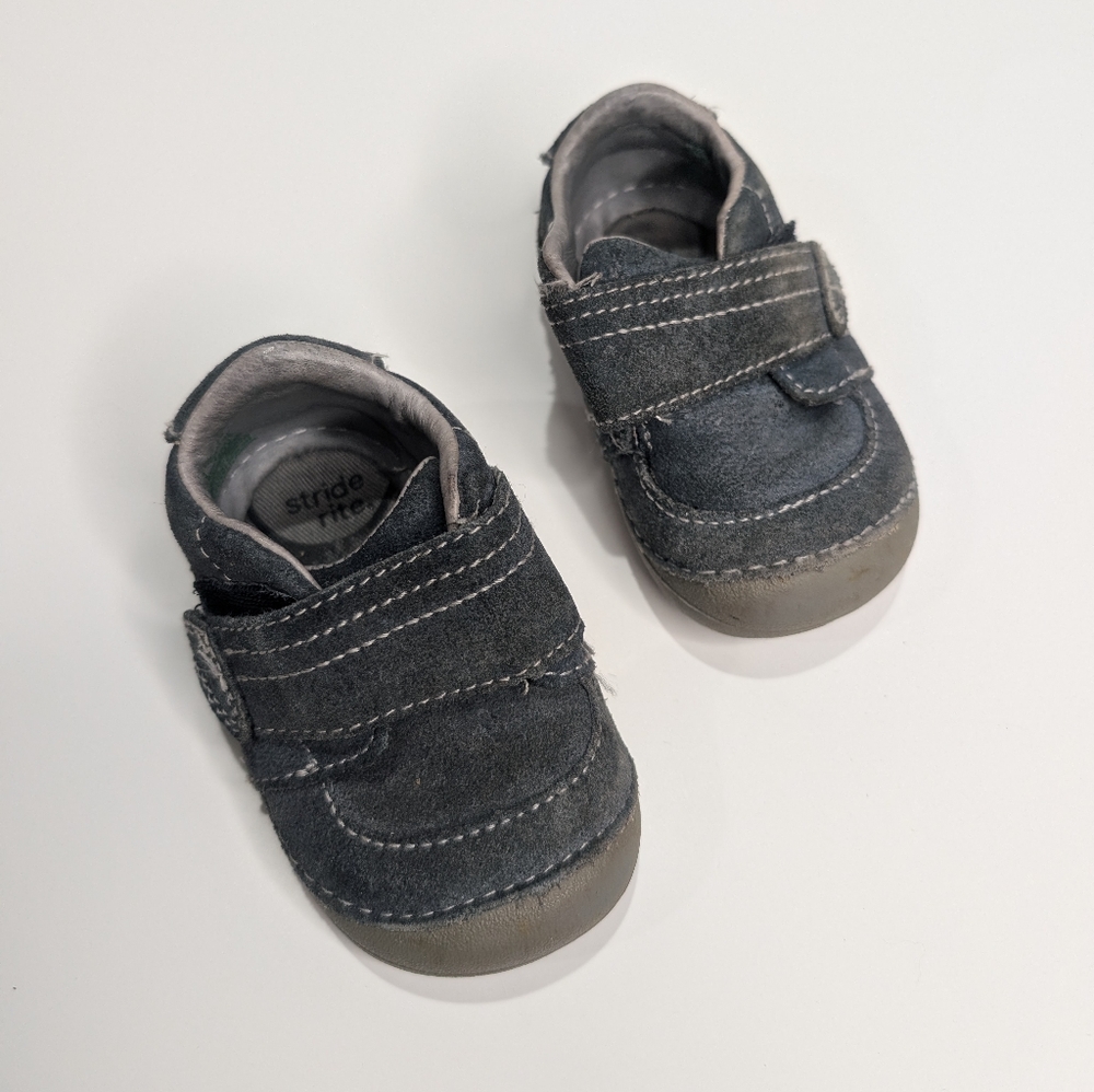 Stride‎ Rite Soft Motion Blue Gray Suede Toddler Shoes | Size 3W